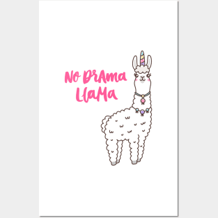 Cute llama unicorn Posters and Art